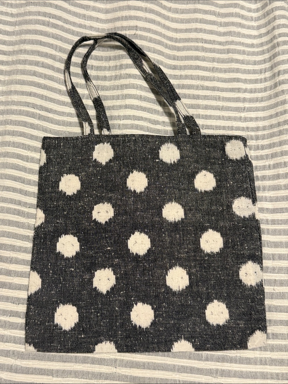 MUJI Mini Black and White Polka Dot Tote Bag